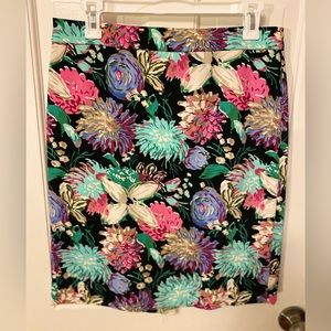 J Crew Floral Pencil Skirt